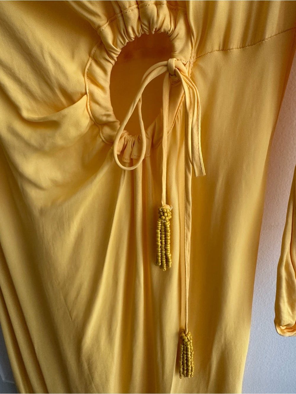 Sunshine Yellow FARM Rio Cutout Midi Dress - size Medium - Picture 9 of 9